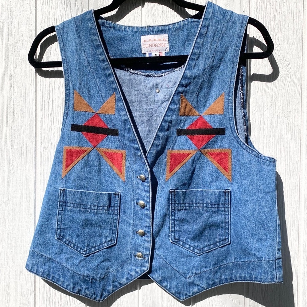Vintage Sundance Denimwear Vest size Medium